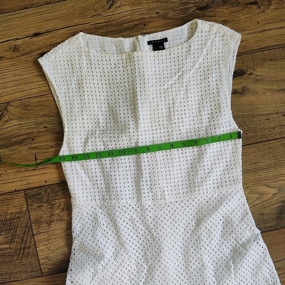 Theory White Eyelet Midi Dress - Picture 3 of 8